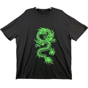 Shein Mens Oversized T Shirt Size Small Chinese Green Dragon Graphic Shirt